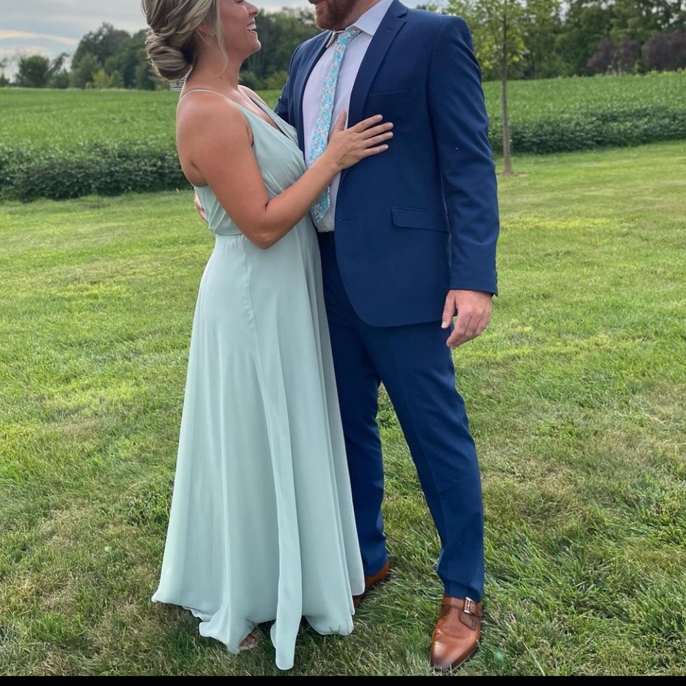 Size 12 color sage, David’s bridal bridesmaid dress
